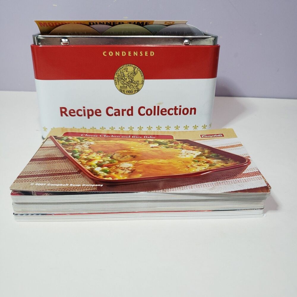 Campbell Condensed Soup Metal Tin Recipe Container /w Recipes 2011 - Picture 3 of 12